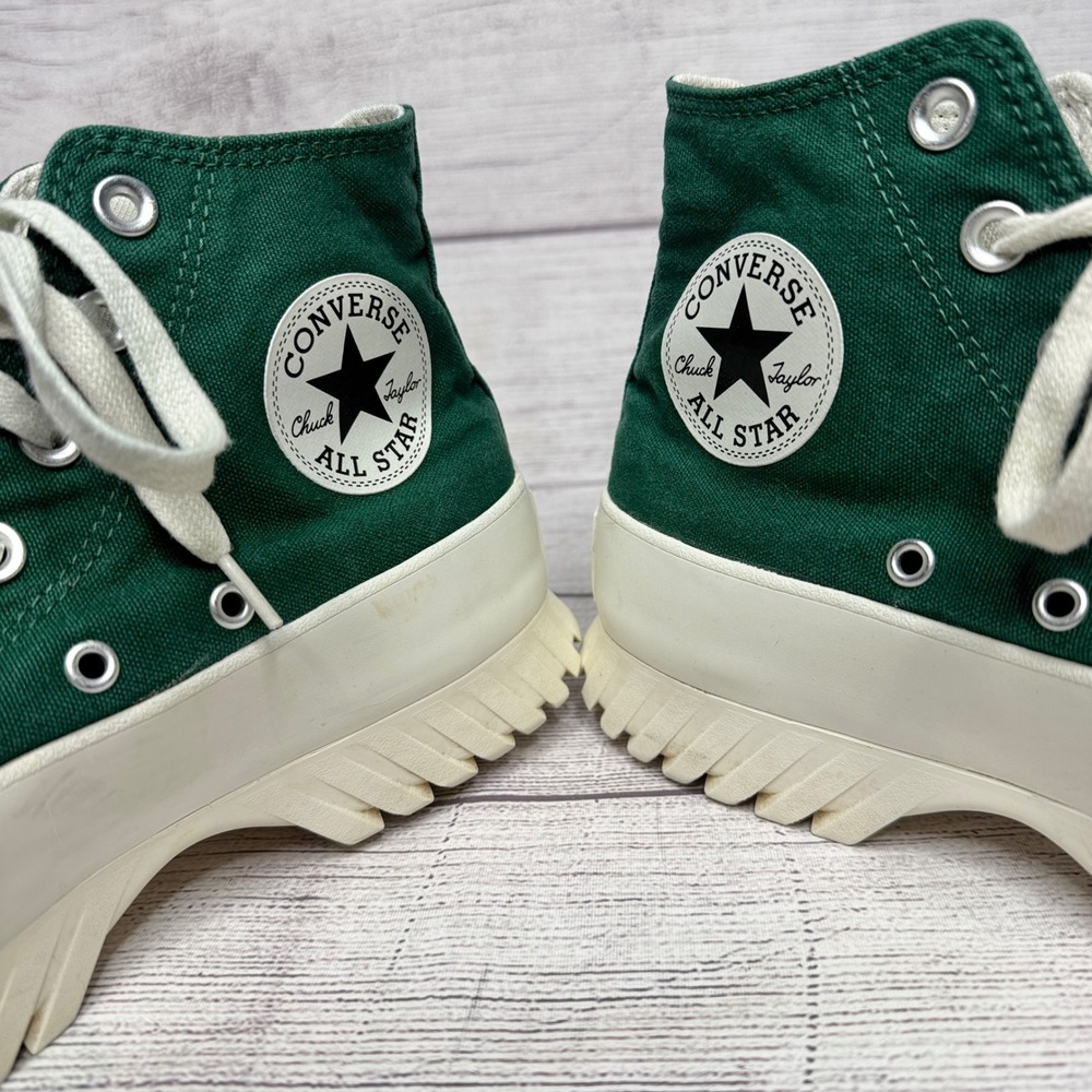 Converse Chuck Taylor All Star Lugged 2.0 High Top Green White Platform Shoes - Picture 6 of 8
